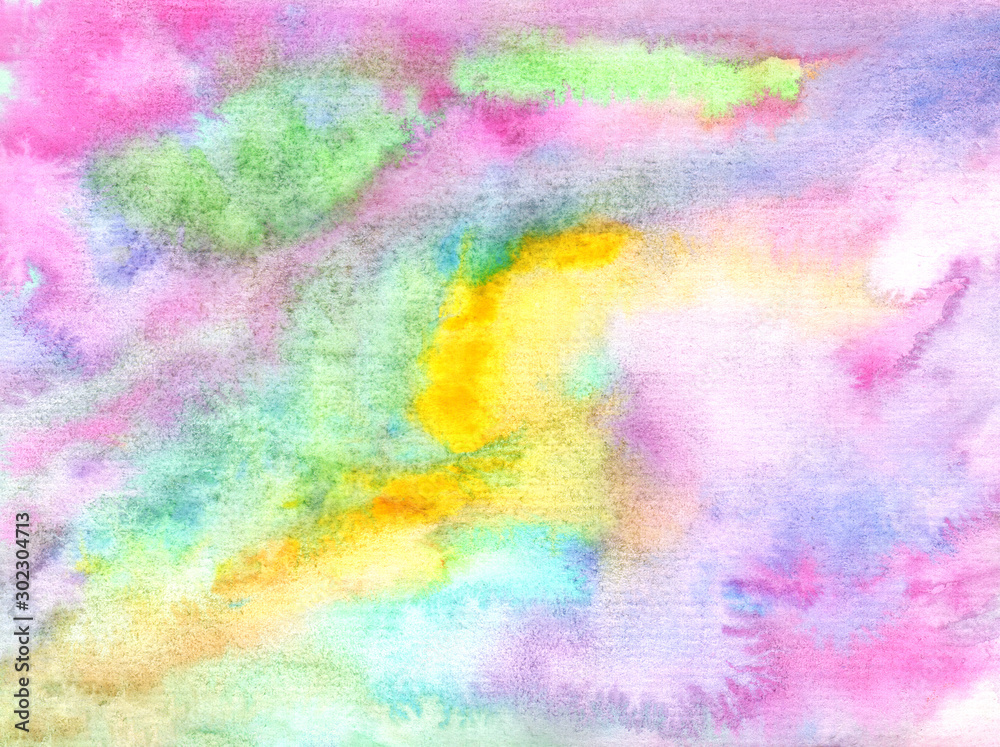 pink yellow green blue watercolor pastel background with diagonal lines and spots