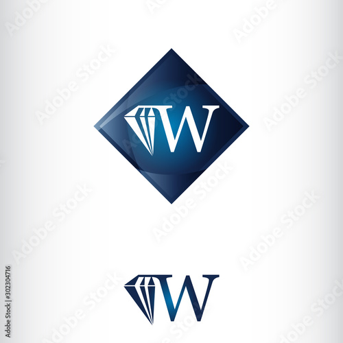 Letter W and Diamond shape, Luxury Creative Logo