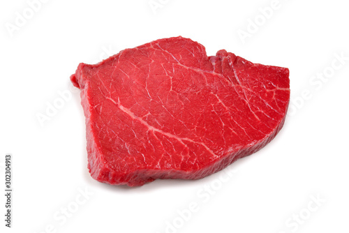 Beef steak isolated on white background.