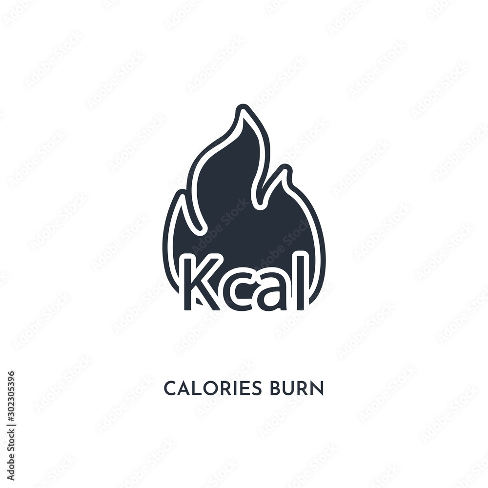 Obraz premium calories burn icon. simple element illustration. isolated trendy filled calories burn icon on white background. can be used for web, mobile, ui.