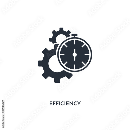 efficiency icon. simple element illustration. isolated trendy filled efficiency icon on white background. can be used for web, mobile, ui.