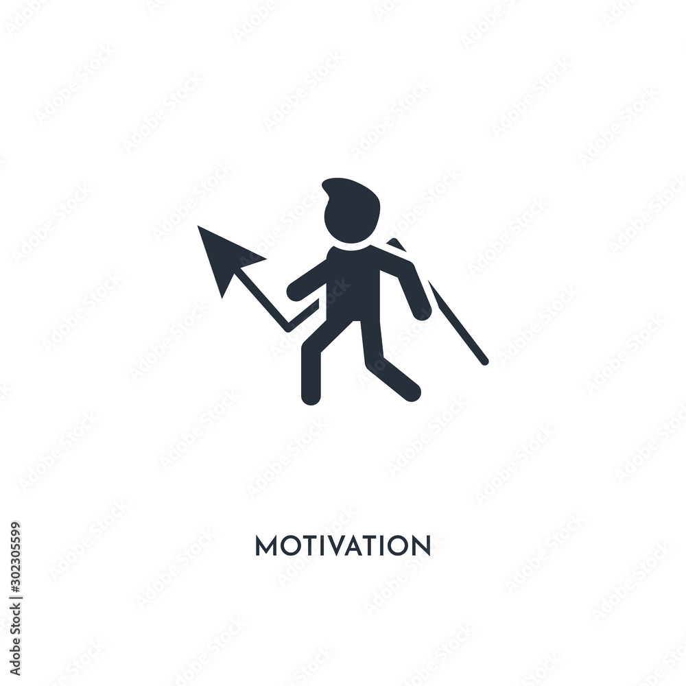 motivation icon. simple element illustration. isolated trendy filled motivation icon on white background. can be used for web, mobile, ui.