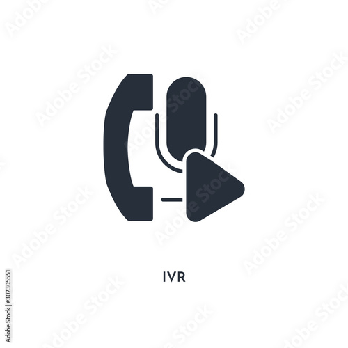 ivr icon. simple element illustration. isolated trendy filled ivr icon on white background. can be used for web, mobile, ui.