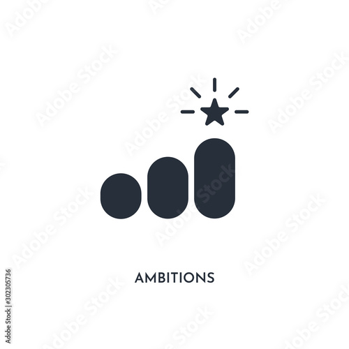 ambitions icon. simple element illustration. isolated trendy filled ambitions icon on white background. can be used for web, mobile, ui.