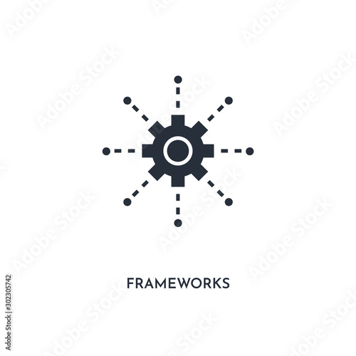 frameworks icon. simple element illustration. isolated trendy filled frameworks icon on white background. can be used for web, mobile, ui.