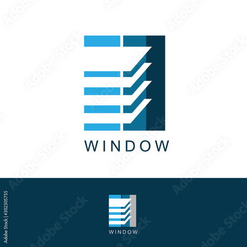 vector abstract graphic Window coverings icon