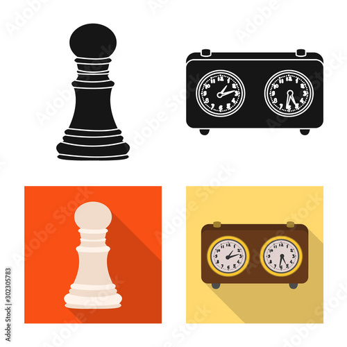 Isolated object of checkmate and thin logo. Collection of checkmate and target stock vector illustration.