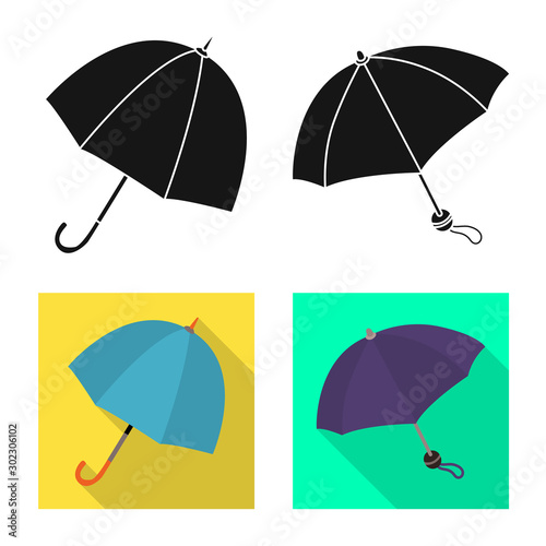 Isolated object of protection and closed logo. Set of protection and rainy vector icon for stock.