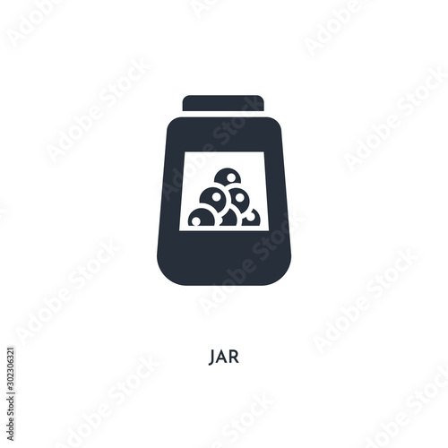 jar icon. simple element illustration. isolated trendy filled jar icon on white background. can be used for web, mobile, ui.