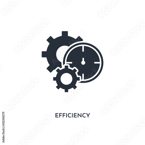 efficiency icon. simple element illustration. isolated trendy filled efficiency icon on white background. can be used for web, mobile, ui.