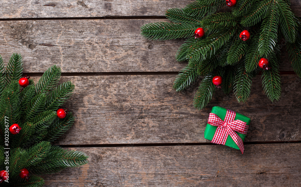 Christmas background with gift box Christmas background with gift box