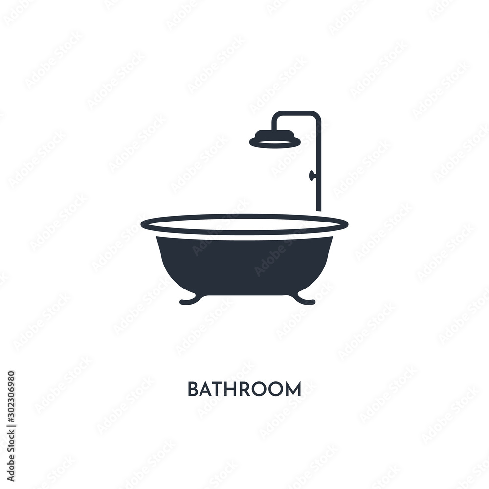 bathroom icon. simple element illustration. isolated trendy filled bathroom icon on white background. can be used for web, mobile, ui. bathroom icon. simple element illustration. isolated trendy filled bathroom icon on white background. can be used for web, mobile, ui.