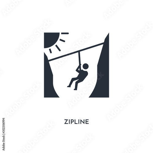 zipline icon. simple element illustration. isolated trendy filled zipline icon on white background. can be used for web, mobile, ui.