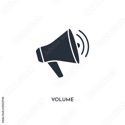 volume icon. simple element illustration. isolated trendy filled volume icon on white background. can be used for web, mobile, ui.