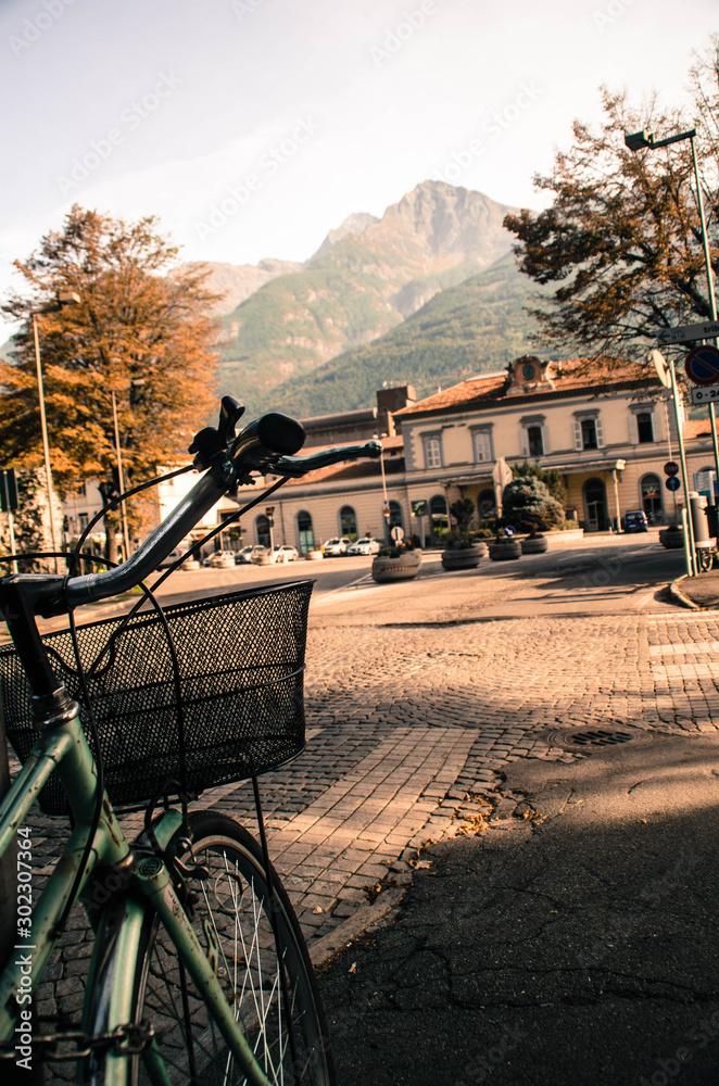 Bicycle on the street of Aosta
