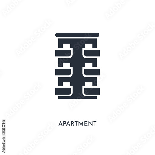 apartment icon. simple element illustration. isolated trendy filled apartment icon on white background. can be used for web, mobile, ui.