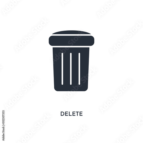 delete icon. simple element illustration. isolated trendy filled delete icon on white background. can be used for web, mobile, ui.