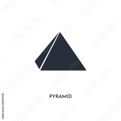 pyramid icon. simple element illustration. isolated trendy filled pyramid icon on white background. can be used for web, mobile, ui.