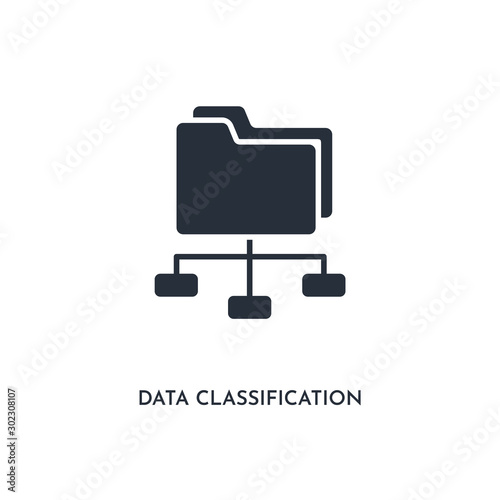 data classification icon. simple element illustration. isolated trendy filled data classification icon on white background. can be used for web, mobile, ui.