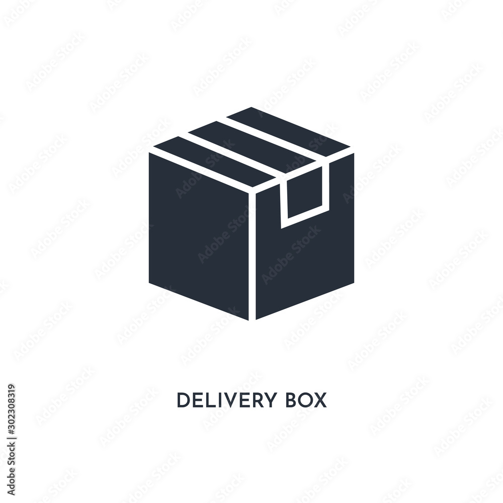delivery box icon. simple element illustration. isolated trendy filled delivery  box icon on white background. can be used for web, mobile, ui. Stock Vector  | Adobe Stock