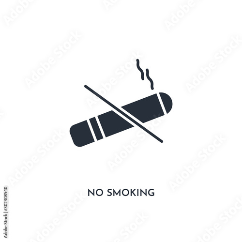 no smoking icon. simple element illustration. isolated trendy filled no smoking icon on white background. can be used for web, mobile, ui.