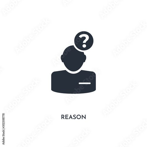 reason icon. simple element illustration. isolated trendy filled reason icon on white background. can be used for web, mobile, ui.