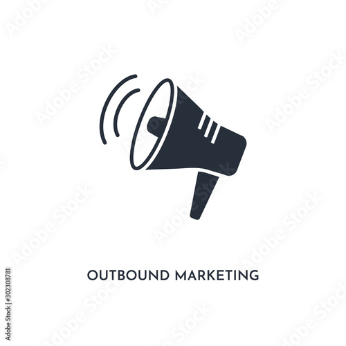 outbound marketing base icon. simple element illustration. isolated trendy filled outbound marketing base icon on white background. can be used for web, mobile, ui.