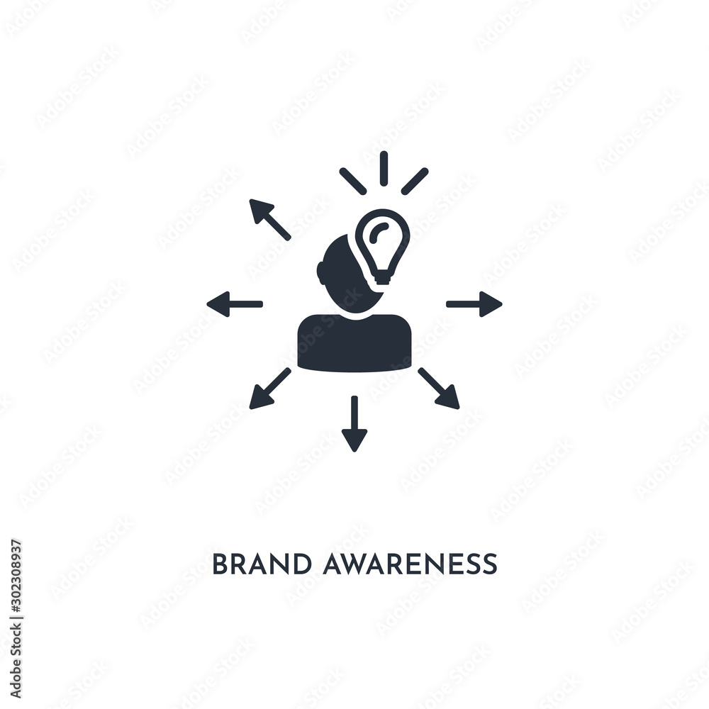 brand awareness icon. simple element illustration. isolated trendy filled brand awareness icon on white background. can be used for web, mobile, ui. brand awareness icon. simple element illustration. isolated trendy filled brand awareness icon on white background. can be used for web, mobile, ui.