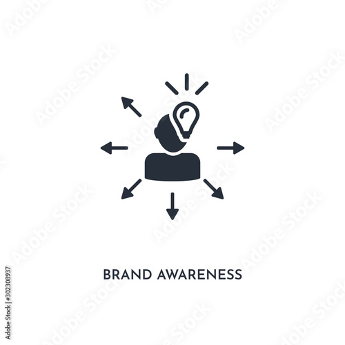 brand awareness icon. simple element illustration. isolated trendy filled brand awareness icon on white background. can be used for web, mobile, ui.