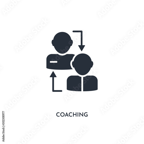 coaching icon. simple element illustration. isolated trendy filled coaching icon on white background. can be used for web, mobile, ui.
