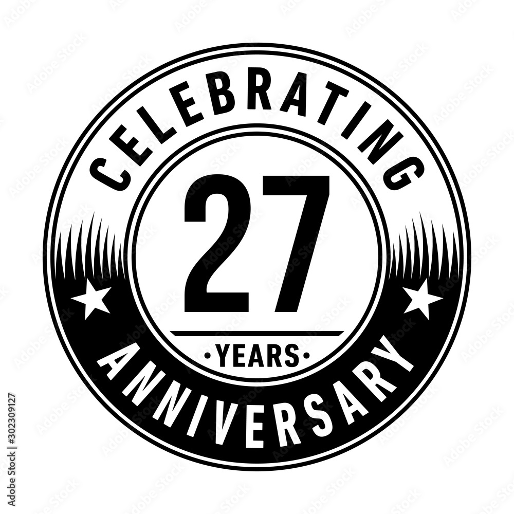27years anniversary celebration logo template. Vector and illustration.