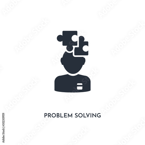 problem solving icon. simple element illustration. isolated trendy filled problem solving icon on white background. can be used for web, mobile, ui.