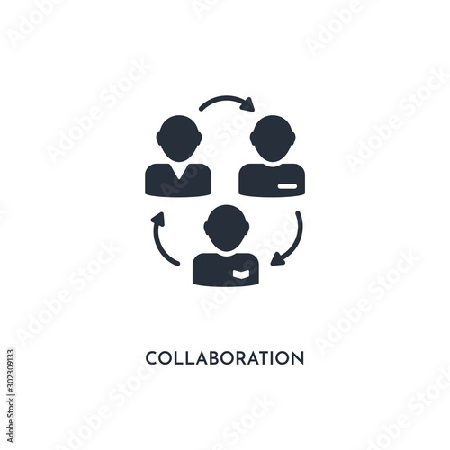 collaboration icon. simple element illustration. isolated trendy filled collaboration icon on white background. can be used for web, mobile, ui.