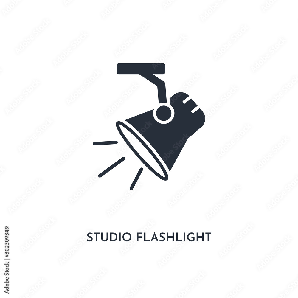studio flashlight icon. simple element illustration. isolated trendy filled studio flashlight icon on white background. can be used for web, mobile, ui.