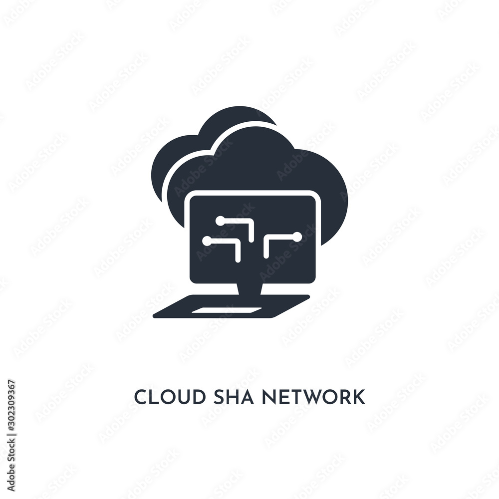 cloud sha network icon. simple element illustration. isolated trendy filled cloud sha network icon on white background. can be used for web, mobile, ui. cloud sha network icon. simple element illustration. isolated trendy filled cloud sha network icon on white background. can be used for web, mobile, ui.