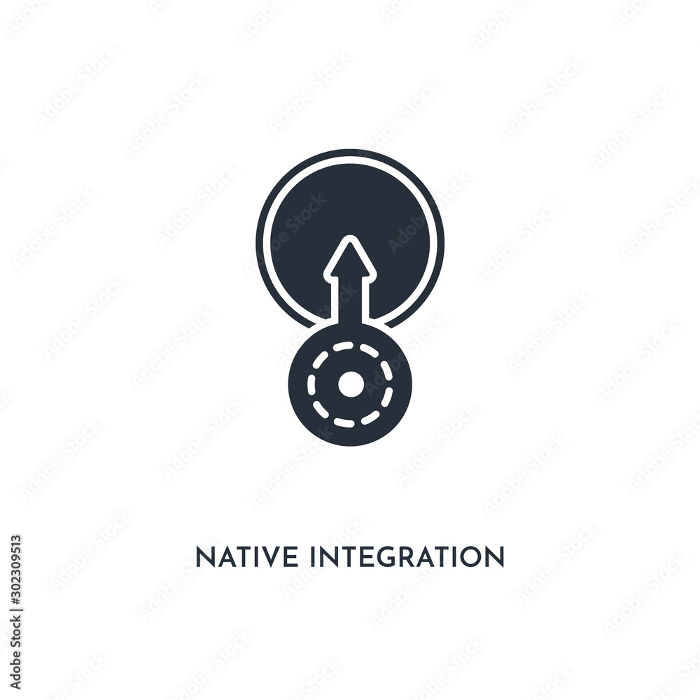 native integration icon. simple element illustration. isolated trendy filled native integration icon on white background. can be used for web, mobile, ui.
