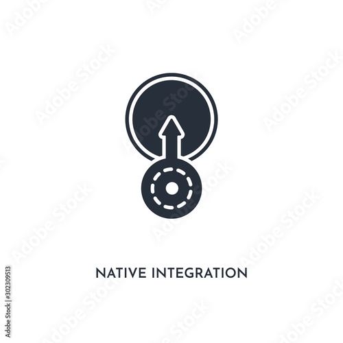 native integration icon. simple element illustration. isolated trendy filled native integration icon on white background. can be used for web, mobile, ui.