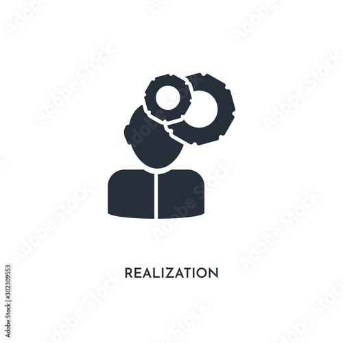 realization icon. simple element illustration. isolated trendy filled realization icon on white background. can be used for web, mobile, ui.