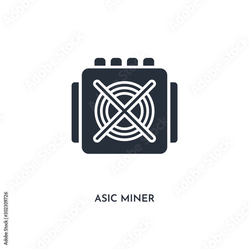 asic miner icon. simple element illustration. isolated trendy filled asic miner icon on white background. can be used for web, mobile, ui.