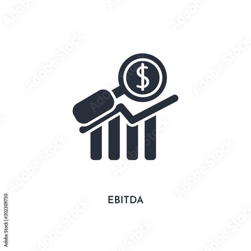 ebitda icon. simple element illustration. isolated trendy filled ebitda icon on white background. can be used for web, mobile, ui.