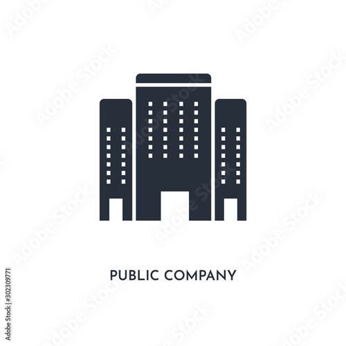 public company icon. simple element illustration. isolated trendy filled public company icon on white background. can be used for web  mobile  ui.