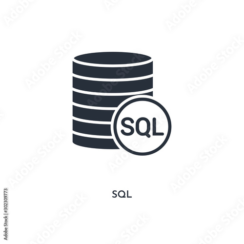 sql icon. simple element illustration. isolated trendy filled sql icon on white background. can be used for web, mobile, ui.