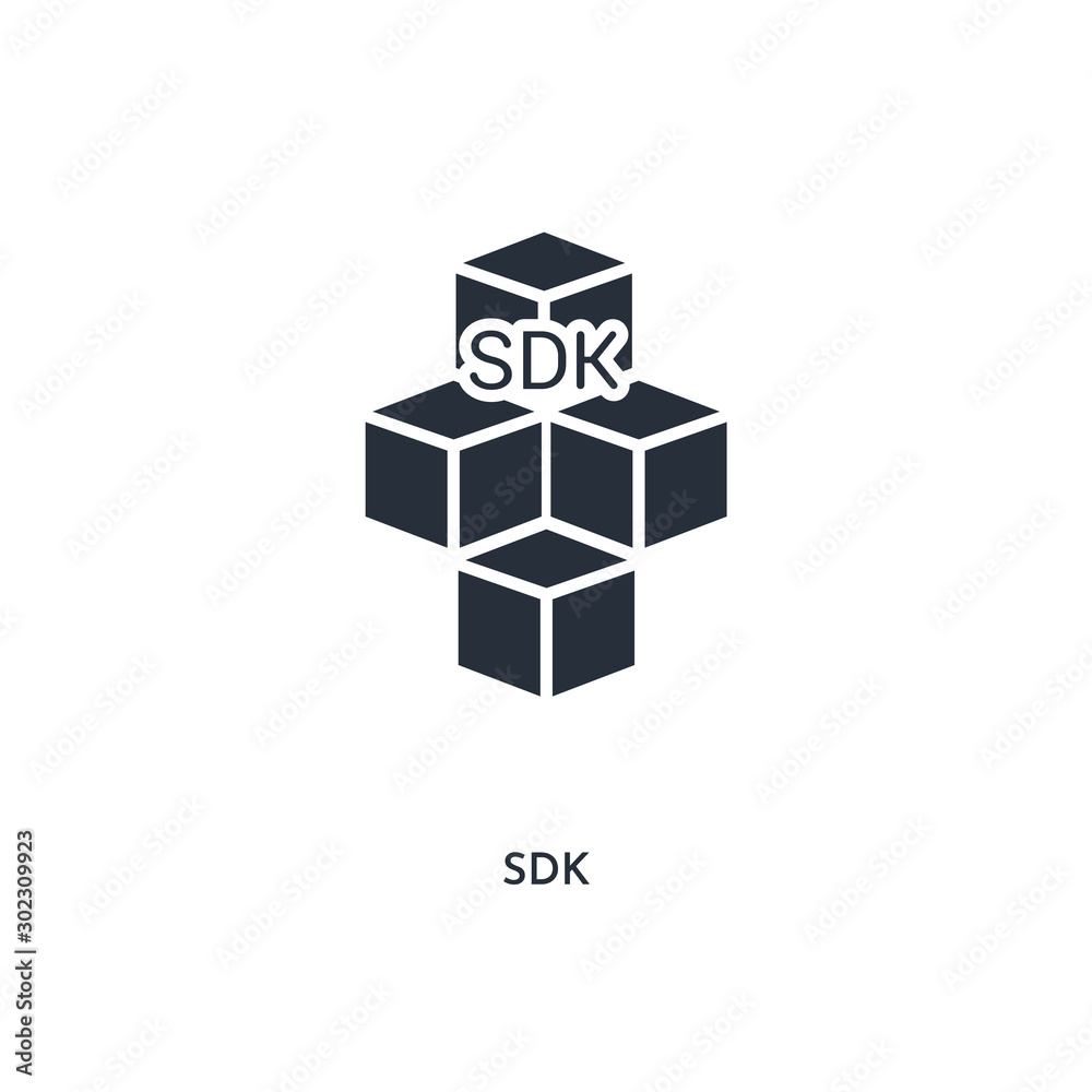 Obraz premium sdk icon. simple element illustration. isolated trendy filled sdk icon on white background. can be used for web, mobile, ui.