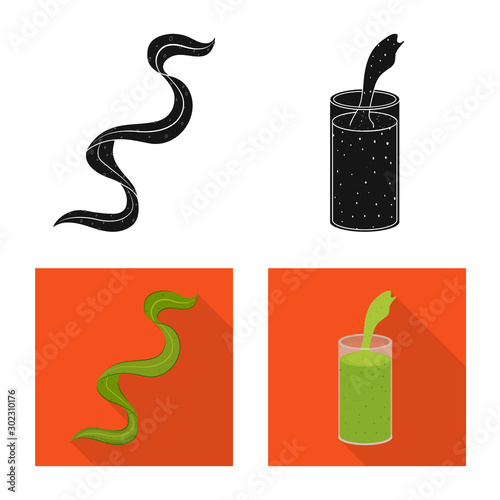 Isolated object of protein and sea sign. Set of protein and natural stock vector illustration.