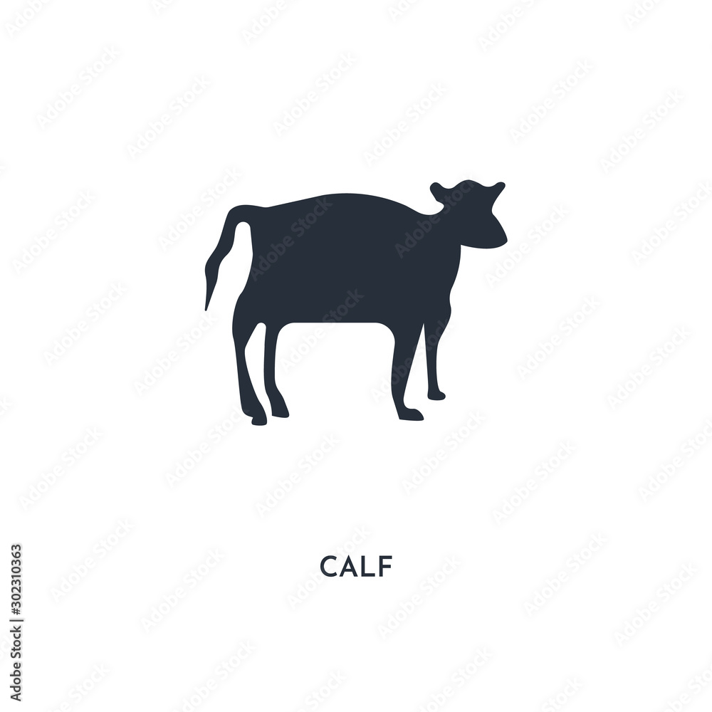 calf icon. simple element illustration. isolated trendy filled calf icon on white background. can be used for web, mobile, ui.