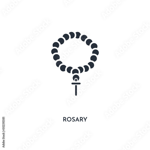rosary icon. simple element illustration. isolated trendy filled rosary icon on white background. can be used for web, mobile, ui.