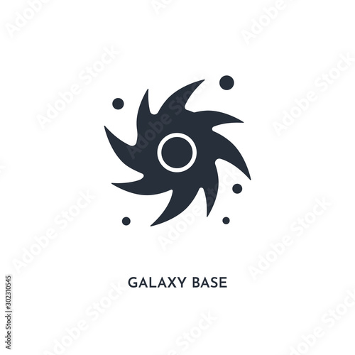 galaxy base icon. simple element illustration. isolated trendy filled galaxy base icon on white background. can be used for web, mobile, ui.