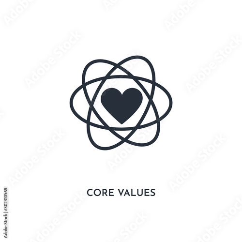 core values icon. simple element illustration. isolated trendy filled core values icon on white background. can be used for web, mobile, ui.