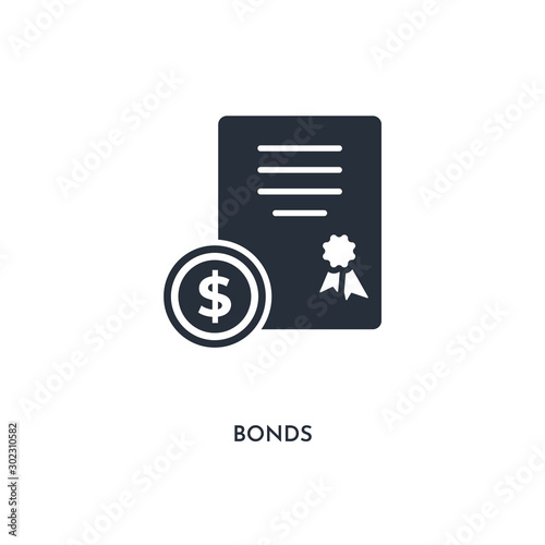bonds icon. simple element illustration. isolated trendy filled bonds icon on white background. can be used for web, mobile, ui.