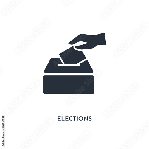 elections icon. simple element illustration. isolated trendy filled elections icon on white background. can be used for web, mobile, ui.